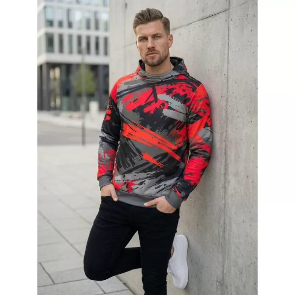  Pánská mikina premium ALTISPORT VOJ/ALM014MI01 ČERNOČERVENÁ 