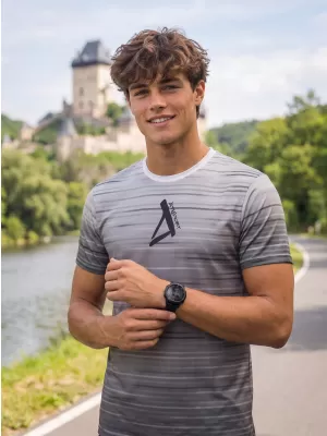 Pánské funkční triko premium ALTISPORT VOJ/ALM031TR01 ČERNOBÍLÁ