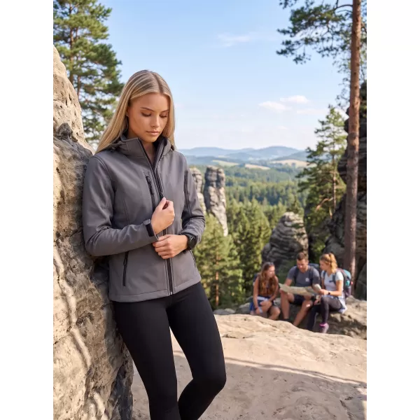  Dámská softshellová bunda ALTISPORT NoPrint NP/ALW125 TMAVĚ ŠEDÝ MELÍR 