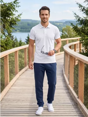 Pánské triko s límečkem ALTISPORT NoPrint NP/ALM712 BÍLÁ