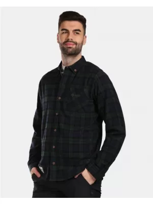 Pánská košile KILPI FLANNY-M VM0380KI TMAVĚ ZELENÁ