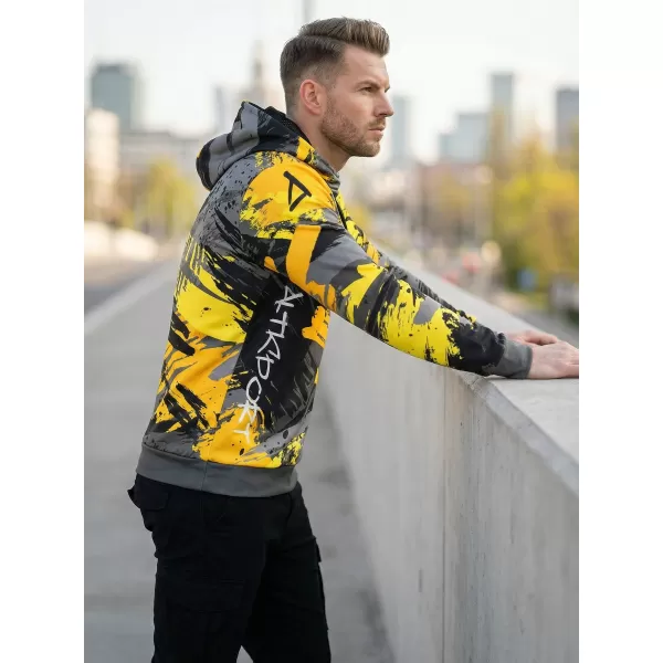  Pánská mikina premium ALTISPORT VOJ/ALM014MI01 ČERNOŽLUTÁ 