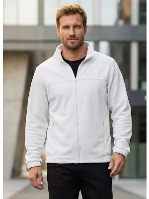 Pánská fleece mikina ALTISPORT NoPrint NP/ALM105 BÍLÁ