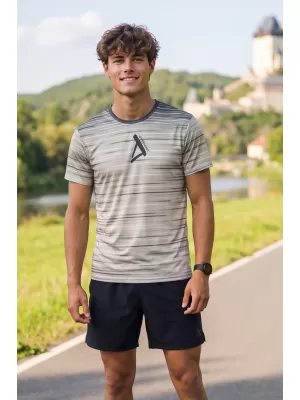 Pánské funkční triko premium ALTISPORT VOJ/ALM031TR01 ČERNÁ/HNĚDÁ