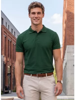 Pánské triko s límečkem ALTISPORT NoPrint NP/ALM302 DARK GREEN