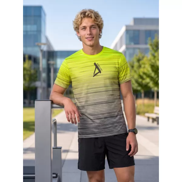  Pánské funkční triko premium ALTISPORT VOJ/ALM031TR01 ČERNÁ/FLUO YELLOW 