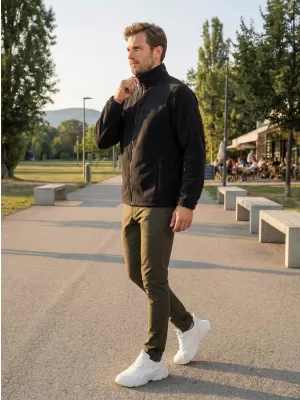 Pánská fleece mikina ALTISPORT NoPrint NP/ALM105 ČERNÁ