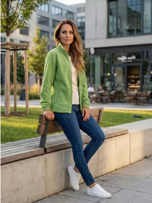 Dámská fleece mikina ALTISPORT NoPrint NP/ALW405 TRÁVOVĚ ZELENÁ