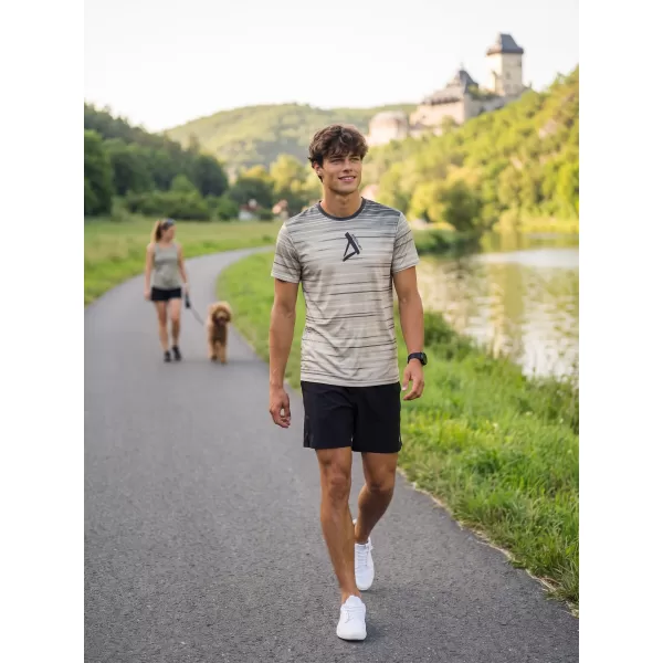  Pánské funkční triko premium ALTISPORT VOJ/ALM031TR01 ČERNÁ/HNĚDÁ 