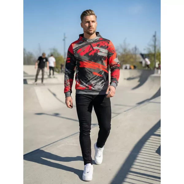  Pánská mikina premium ALTISPORT VOJ/ALM014MI01 ČERNOČERVENÁ 