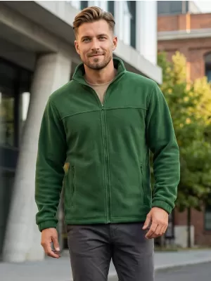 Pánská fleece mikina ALTISPORT NoPrint NP/ALM105 LAHVOVĚ ZELENÁ