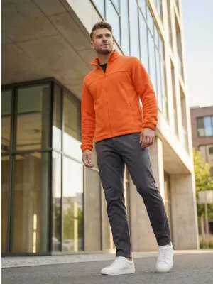 Pánská fleece mikina ALTISPORT NoPrint NP/ALM105 ORANŽOVÁ