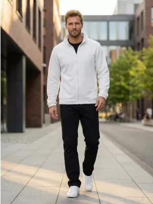 Pánská fleece mikina ALTISPORT NoPrint NP/ALM105 BÍLÁ