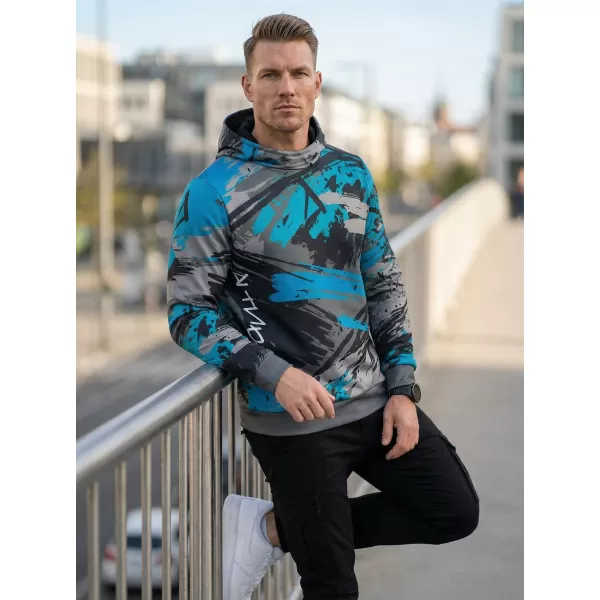  Pánská mikina premium ALTISPORT VOJ/ALM014MI01 ČERNÁ/PETROLEJOVÁ 