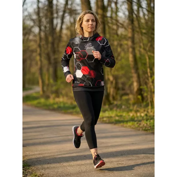  Dámská funkční mikina premium ALTISPORT VOJ/ALW037MI01 ČERNOČERVENÁ 