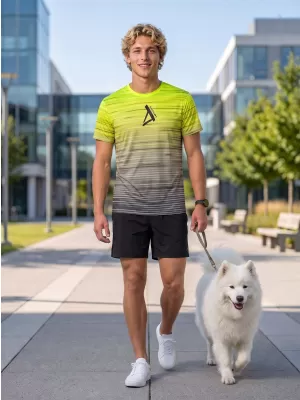 Pánské funkční triko premium ALTISPORT VOJ/ALM031TR01 ČERNÁ/FLUO YELLOW