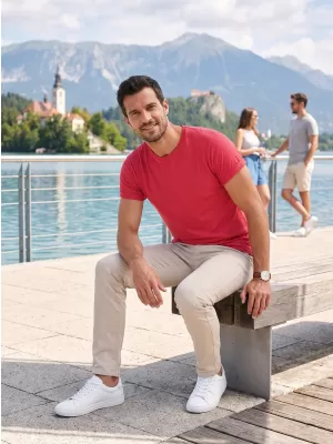 Pánské triko ALTISPORT NoPrint NP/ALM361 ČERVENÝ MELÍR