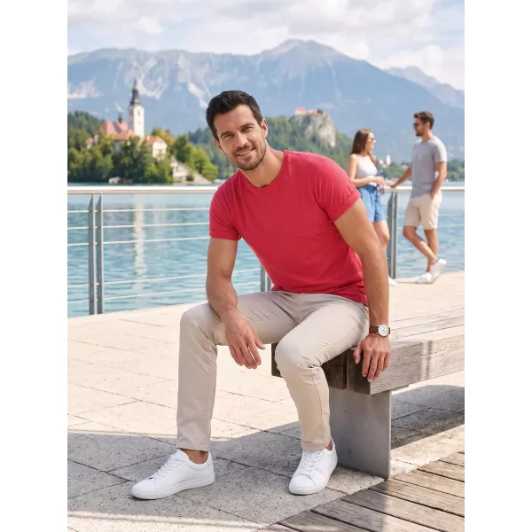  Pánské triko ALTISPORT NoPrint NP/ALM361 ČERVENÝ MELÍR 