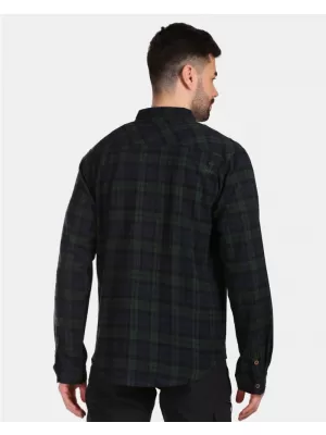 Pánská košile KILPI FLANNY-M VM0380KI TMAVĚ ZELENÁ