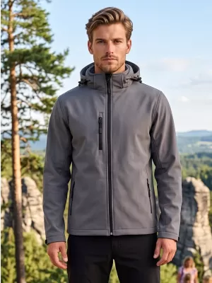 Pánská softshellová bunda ALTISPORT NoPrint NP/ALM225 TMAVĚ ŠEDÝ MELÍR