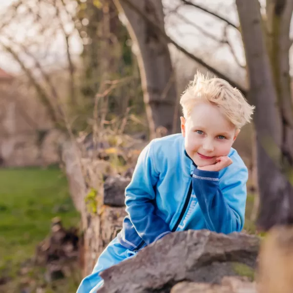 Dětská fleecová mikina WAMU MOZAIKA MODRÁ 