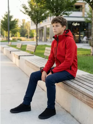 Dětská softshellová bunda ALTISPORT NoPrint NP/ALK535 ČERVENÁ