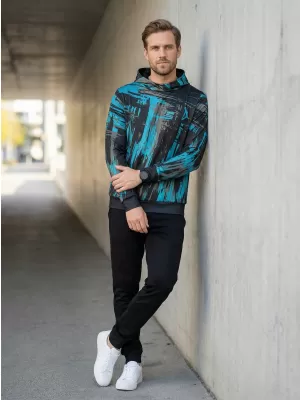 Pánská mikina premium ALTISPORT VOJ/ALM010MI01 ČERNÁ/EMERALD