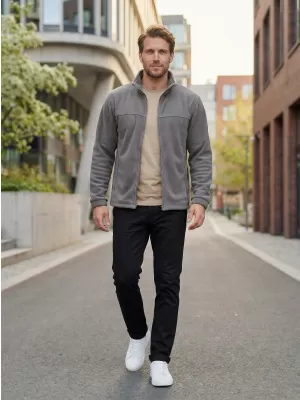 Pánská fleece mikina ALTISPORT NoPrint NP/ALM105 OCELOVĚ ŠEDÁ