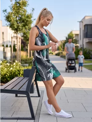 Dámské funkční tílkové šaty premium ALTISPORT VOJ/ALW001SAT01 ČERNÁ/TYRKYSOVÁ