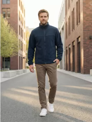 Pánská fleece mikina ALTISPORT NoPrint NP/ALM105 NÁMOŘNÍ MODRÁ