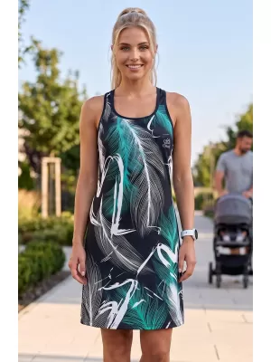 Dámské funkční tílkové šaty premium ALTISPORT VOJ/ALW001SAT01 ČERNÁ/TYRKYSOVÁ