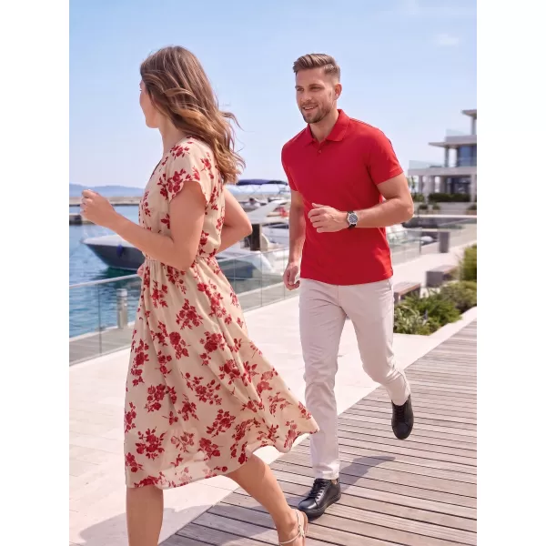  Pánské triko s límečkem ALTISPORT NoPrint NP/ALM712 ČERVENÁ 