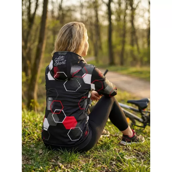  Dámská funkční mikina premium ALTISPORT VOJ/ALW037MI01 ČERNOČERVENÁ 