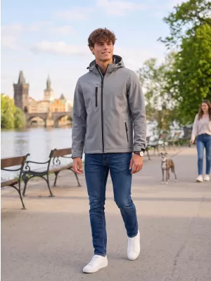 Pánská softshellová bunda ALTISPORT NoPrint NP/ALM225 OCELOVĚ ŠEDÁ