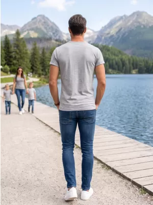 Pánské triko ALTISPORT NoPrint NP/ALM361 SVĚTLÝ MELÍR