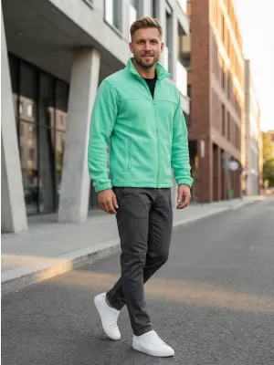 Pánská fleece mikina ALTISPORT NoPrint NP/ALM105 MÁTOVÁ