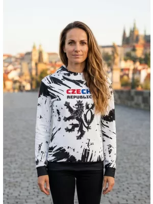 Dámská funkční mikina premium ALTISPORT VOJ/ALW036MI01 ABSTRAKCE BÍLÁ