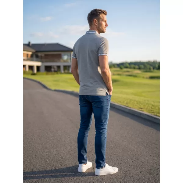  Pánské triko s límečkem ALTISPORT NoPrint NP/ALM912 TMAVĚ ŠEDÝ MELÍR 