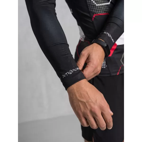  Pánské funkční kompresní tričko premium ALTISPORT VOJ/ALM037TR03 ČERNOČERVENÁ 