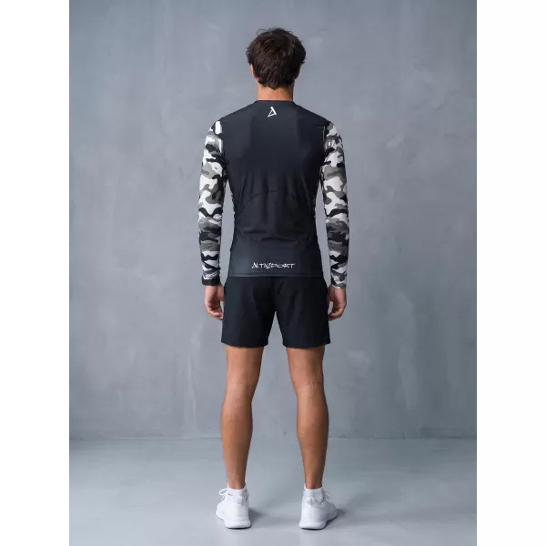  Pánské funkční kompresní tričko premium ALTISPORT VOJ/ALM038TR03 ČERNOBÍLÁ 