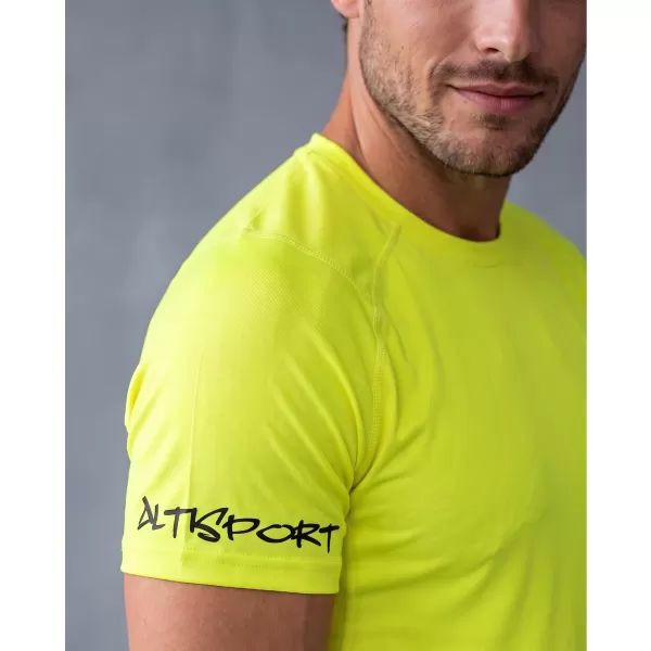  Pánské funkční kompresní tričko s krátkým rukávem premium ALTISPORT VOJ/ALM000TR04 NEON YELLOW 