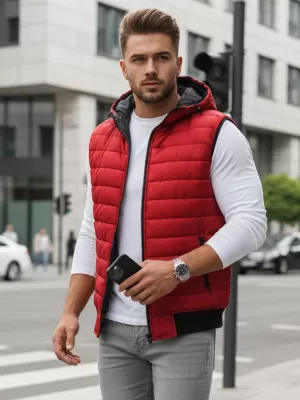 Pánská vesta DSTREET ČERVENÁ