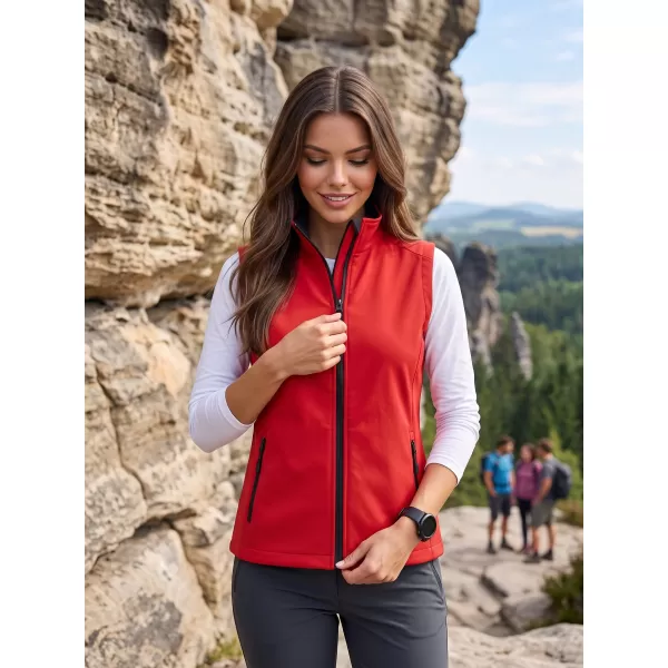  Dámská softshellová vesta ALTISPORT NoPrint NP/ALW7211NJ RED/BLACK 