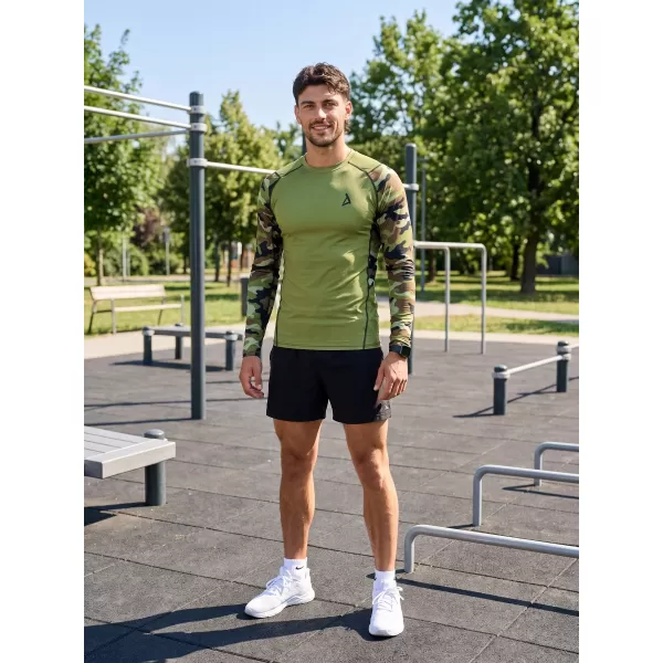  Pánské funkční kompresní tričko premium ALTISPORT VOJ/ALM038TR03 ZELENÁ/KHAKI 