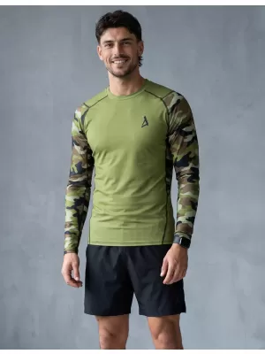 Pánské funkční kompresní tričko premium ALTISPORT VOJ/ALM038TR03 ZELENÁ/KHAKI
