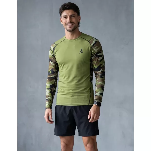  Pánské funkční kompresní tričko premium ALTISPORT VOJ/ALM038TR03 ZELENÁ/KHAKI 
