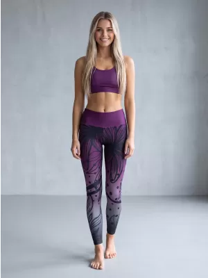 Dámské dlouhé funkční legíny premium ALTISPORT VOJ/ALW045LEG01 FIALOVÁ/ČERNÁ