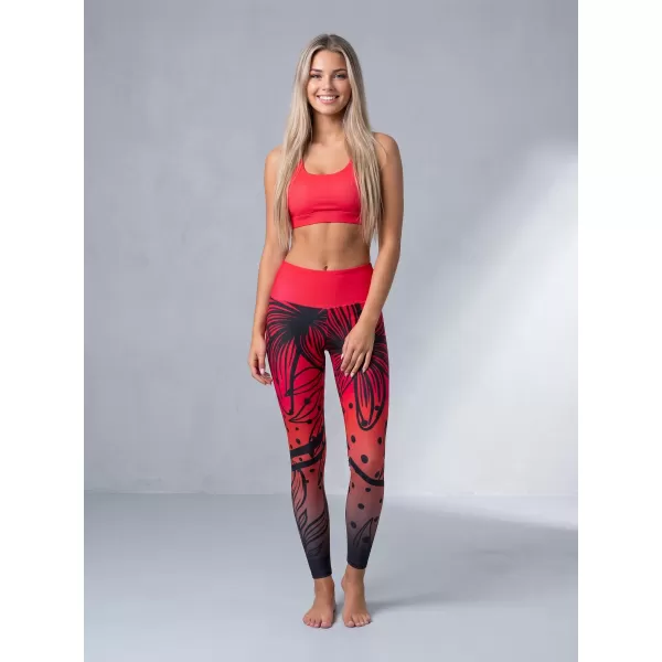  Dámské dlouhé funkční legíny premium ALTISPORT VOJ/ALW045LEG01 ČERVENOČERNÁ 