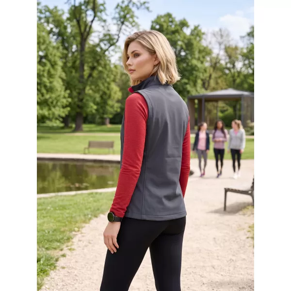 Dámská softshellová vesta ALTISPORT NoPrint NP/ALW7211NJ IRON GREY/RED 