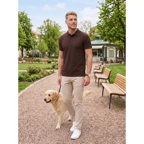  Pánské triko s límečkem ALTISPORT NoPrint NP/ALM302 KÁVOVÁ 